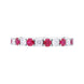18ct White Gold Ruby Diamond Castle Claw Set Half Eternity Ring