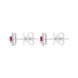 18ct White Gold Ruby Diamond Cluster Star Stud Earrings