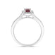 18ct White Gold Ruby Diamond Emerald Cut Shoulder Set Cluster Ring, FEU-1225_3