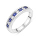 18ct White Gold Sapphire Diamond Channel Set Eternity Ring FEU-2889