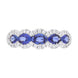 18ct White Gold Sapphire Diamond Cluster Oval Cut Eternity Ring