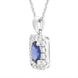 18ct White Gold Sapphire Diamond Oval Cut Octagon Shape Cluster Pendant