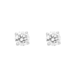 18ct White and Yellow Gold 1.03ct Diamond Solitaire Brilliant Cut Stud Earrings, FEU-2252.