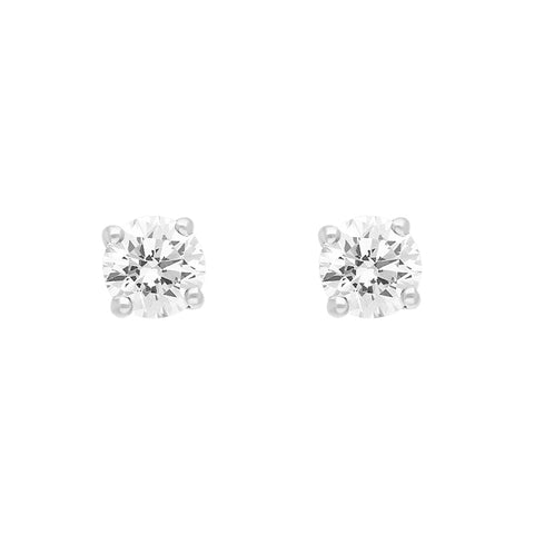 18ct White and Yellow Gold 1.03ct Diamond Solitaire Brilliant Cut Stud Earrings, FEU-2252.