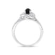 18ct White Gold Whitby Jet 0.39ct Diamond Knot  Ring