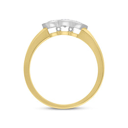 18ct Yellow and White Gold Diamond Three Stone Ring FEU-1870