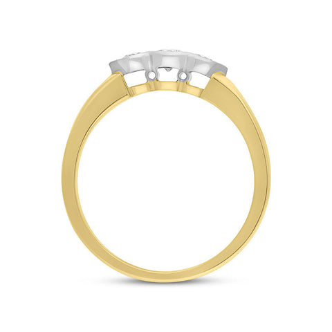 18ct Yellow and White Gold Diamond Three Stone Ring FEU-1870