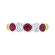 18ct Yellow and White Gold Ruby Diamond Rubover Set Eternity Ring FEU-2812