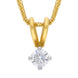 18ct Yellow Gold 0.20ct Diamond Brilliant Cut Solitaire Pendant Necklace, FEU-2735
