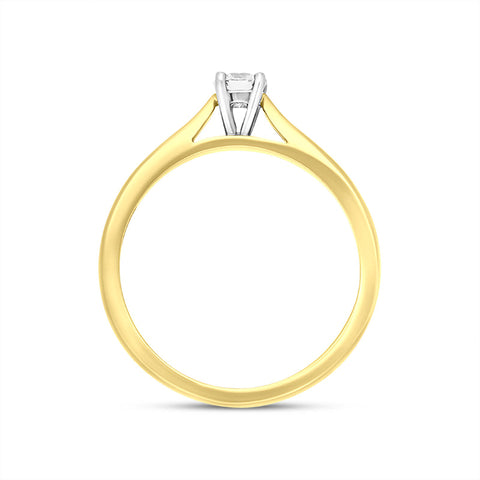 18ct Yellow Gold 0.20ct Diamond Round Brilliant Cut Solitaire Ring