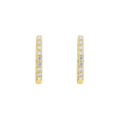 18ct Yellow Gold 0.21ct Diamond Hoop Earrings FEU-2855