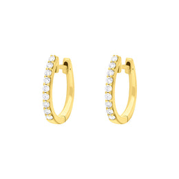 18ct Yellow Gold 0.21ct Diamond Hoop Earrings