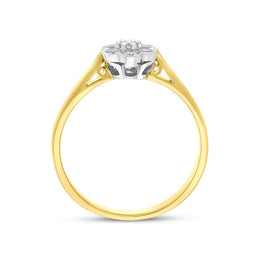 18ct Yellow Gold 0.23ct Diamond Flower Cluster Ring