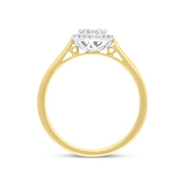 18ct Yellow Gold 0.24ct Diamond Round Cluster Ring