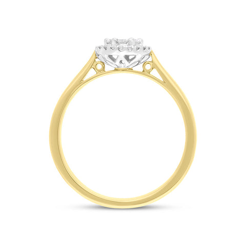 18ct Yellow Gold 0.24ct Diamond Round Cluster Ring