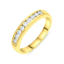 18ct Yellow Gold 0.30ct Diamond Channel Set Half Eternity Ring, FEU-865