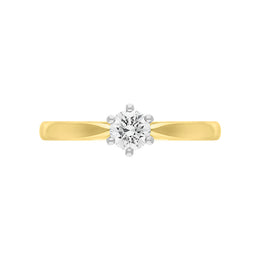 18ct Yellow Gold 0.33ct Diamond Round Brilliant Cut Solitaire Ring