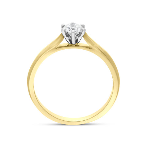 18ct Yellow Gold 0.33ct Diamond Round Brilliant Cut Solitaire Ring