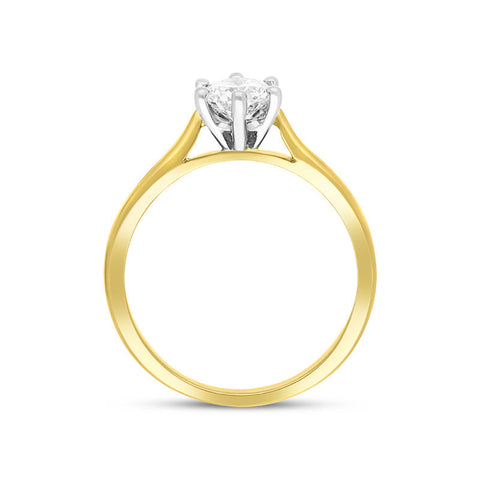 18ct Yellow Gold 0.33ct Diamond Round Brilliant Cut Solitaire Ring