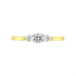 18ct Yellow Gold 0.35ct Diamond Three Stone Ring