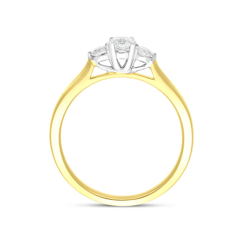 18ct Yellow Gold 0.35ct Diamond Three Stone Ring