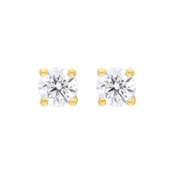 18ct Yellow Gold 0.40ct Diamond Solitaire Stud Earrings, FEU-1643.