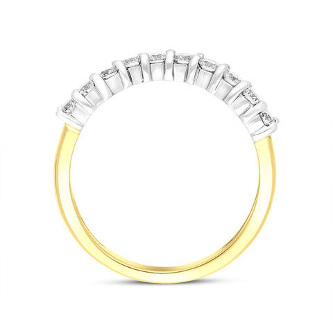 18ct Yellow Gold 0.43ct Diamond U Shape Half Eternity Ring