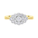 18ct Yellow Gold 0.50ct Diamond Millgrain Vintage Style Cluster Ring