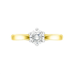 18ct Yellow Gold 0.50ct Diamond Round Brilliant Cut Solitaire Ring