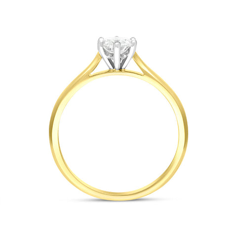 18ct Yellow Gold 0.50ct Diamond Round Brilliant Cut Solitaire Ring