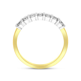 18ct Yellow Gold 0.50ct Diamond Seven Stone Half Eternity Ring