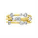 18ct Yellow Gold 0.54ct Diamond Three Row Bubble Ring
