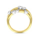 18ct Yellow Gold 0.54ct Diamond Three Row Bubble Ring