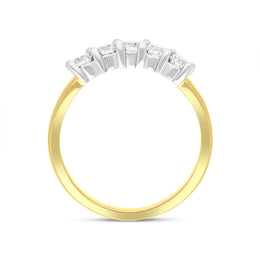 18ct Yellow Gold 0.55ct Diamond U Shape Half Eternity Ring