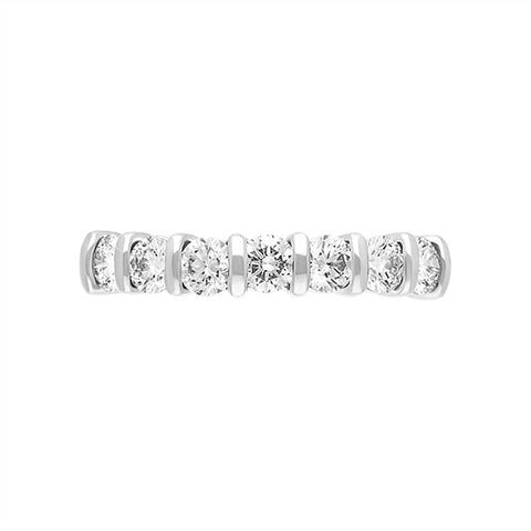 18ct Yellow Gold 0.82ct Diamond Seven Stone Half Eternity Ring