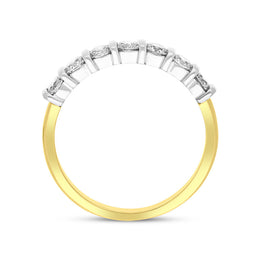 18ct Yellow Gold 0.82ct Diamond Seven Stone Half Eternity Ring