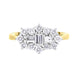 18ct Yellow Gold 0.89ct Diamond Mixed Cut Cluster Ring