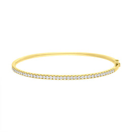 18ct Yellow Gold 0.94ct Diamond Hinged Bangle