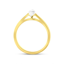 18ct Yellow Gold 0.42ct Diamond Marquise Cut Solitaire Ring