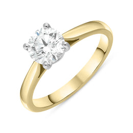 18ct Yellow Gold 1.00ct Diamond Round Brilliant Cut Solitaire Ring, FEU-1682
