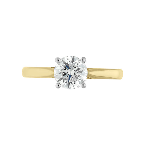 18ct Yellow Gold 1.00ct Diamond Round Brilliant Cut Solitaire Ring, FEU-1682_2