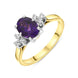 18ct Yellow Gold 1.01ct Amethyst Diamond Cluster Oval Cut Ring FEU-2766