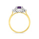 18ct Yellow Gold 1.01ct Amethyst Diamond Cluster Oval Cut Ring