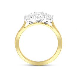 18ct Yellow Gold 1.02ct Diamond Three Stone Ring