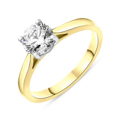 18ct Yellow Gold 1.06ct Diamond Round Brilliant Cut Solitaire Ring FEU-2408