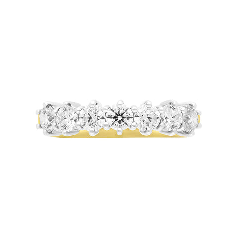 18ct White Gold 1.12ct Diamond Seven Stone Half Eternity Ring