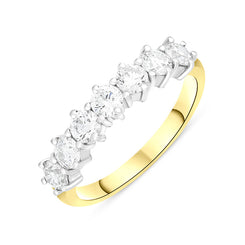 18ct White Gold 1.12ct Diamond Seven Stone Half Eternity Ring FEU-2306