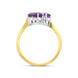18ct Yellow Gold 1.47ct Amethyst Diamond Cross Over Ring D