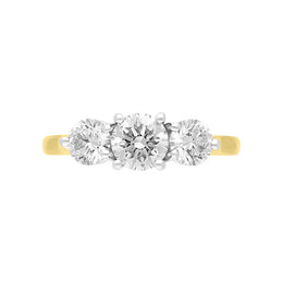 18ct Yellow Gold 1.50ct Diamond Three Stone Ring