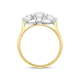18ct Yellow Gold 1.50ct Diamond Three Stone Ring